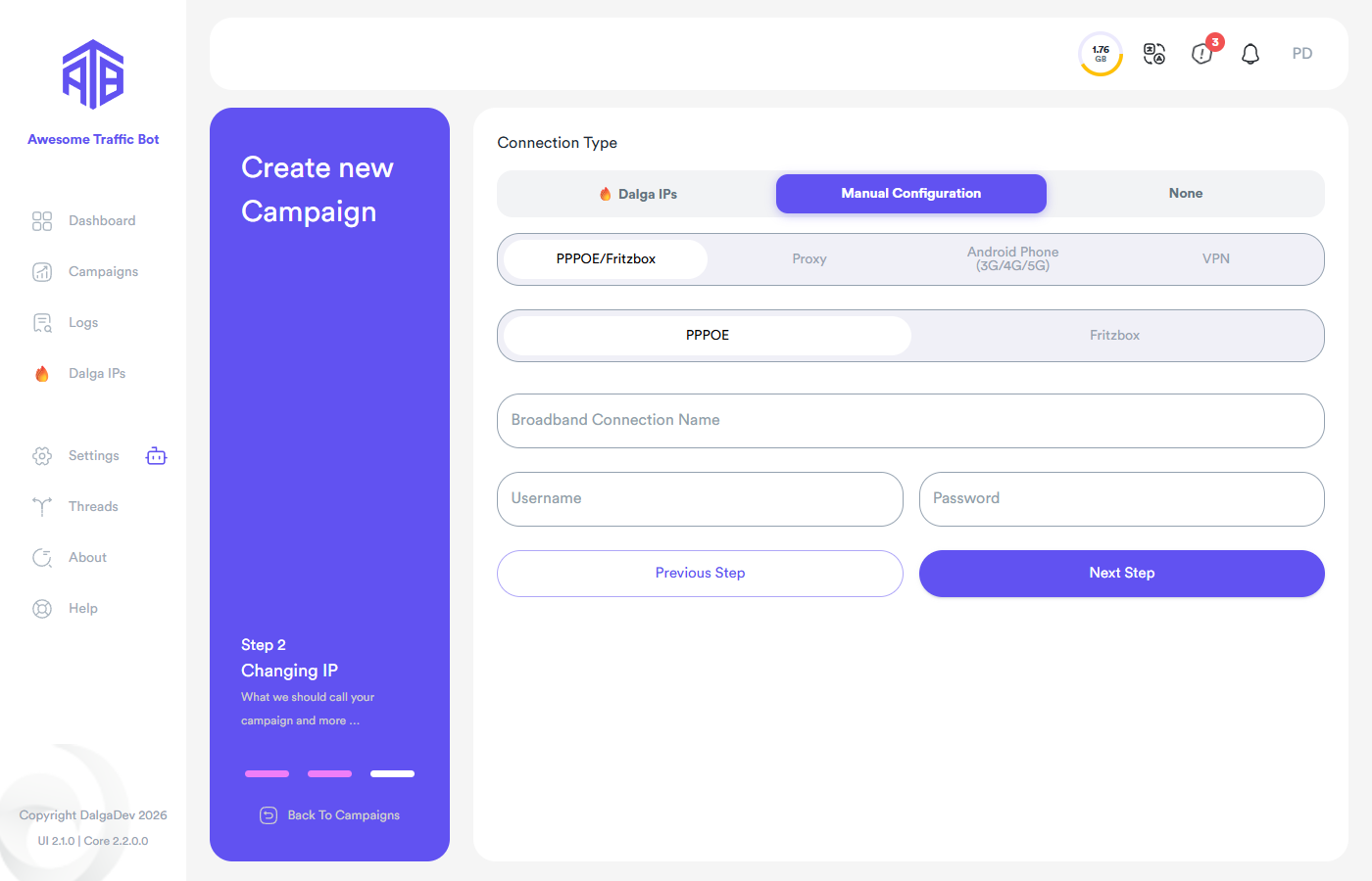 PPPoE connection